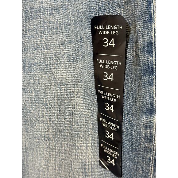 NWT J.Crew Wide-Leg Full-Length Jeans Sz 34 Light Wash High Rise Stretch - Picture 2 of 10